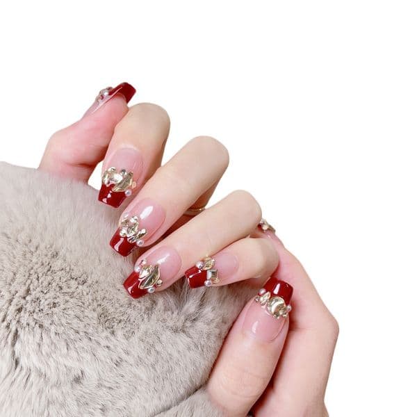 Gentle Phototherapy Ready Cat Eye Aurora Shimmering French Tips for Festive Holiday Season