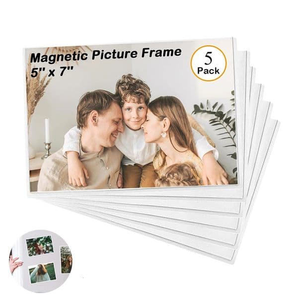 5pcs Magnetic Picture Frame Magnet Fridge Po Sleeves Reusable Black Magnet Fridge Po Holder for Cabinet 251225BJ