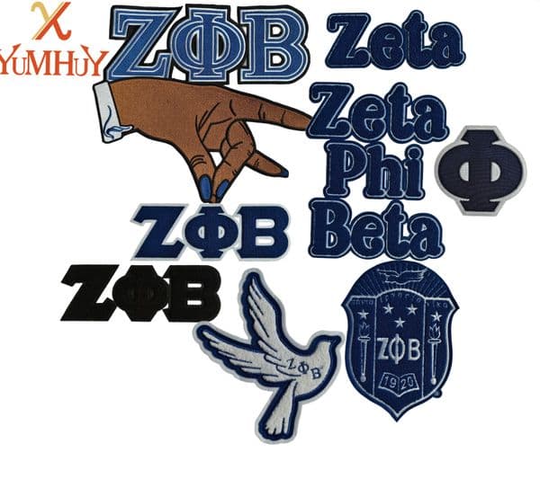 Zeta Phi Beta Iron On Embroidery Patch For Hoodies Bags Wash Resistant Durable Fashionable