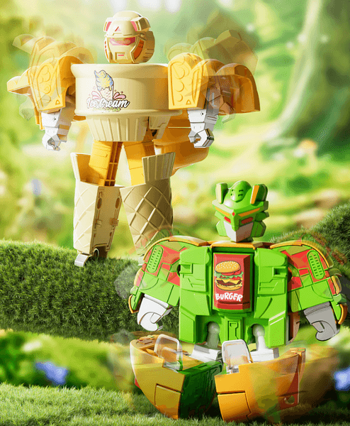 2026 New 2026 New Kids Transforming Robot Toy Drink Hamburger Fries Model Kids Fun Play House Gifts C
