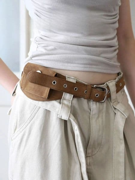 Niche n Girl Street Faux Suede Waist Bag with Belt 2025 Korean Waist Packs 251224