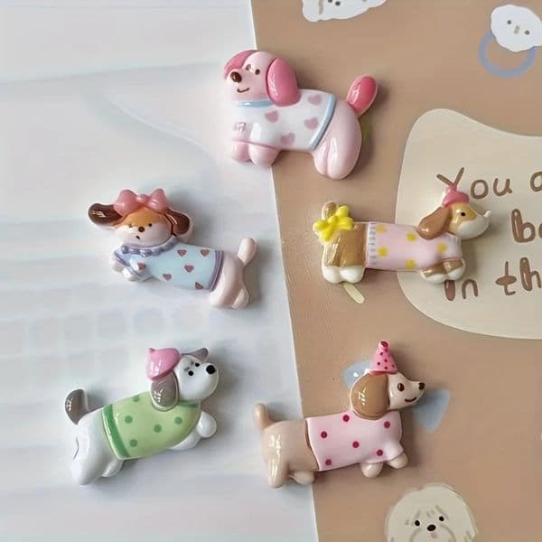 5pcs Dog Fridge Magnet Set - Creative Decor for Office Kitchen and Storage Cabinets - Home Decoration - Holiday Gift 251225