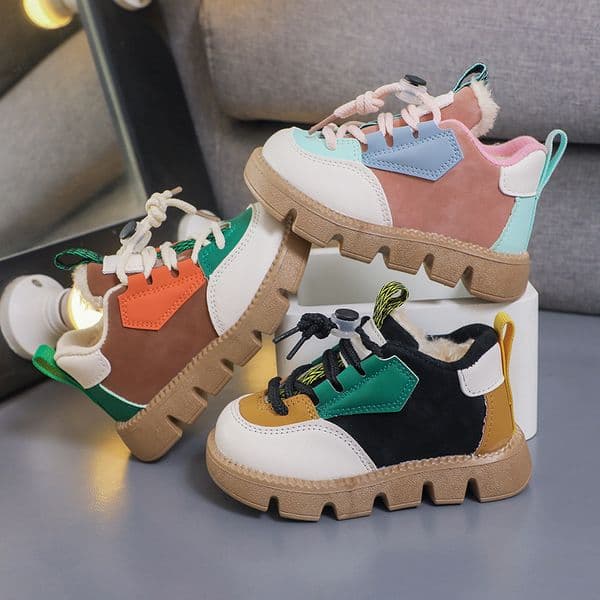 New design Shoes Winter children's sports Shoes Fleece thickened soft-soled cotton shoes Casual shoes free shipping