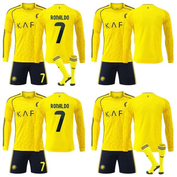 25 26 Al Nassrs FC Jerseys Kits Ronaldo 2024 202 Mane Gonzalo Martinez Talisca Long Sleeve Soccer Kits Athletic Outdoor Apparel Men Kids Football Shirts Duran HOME