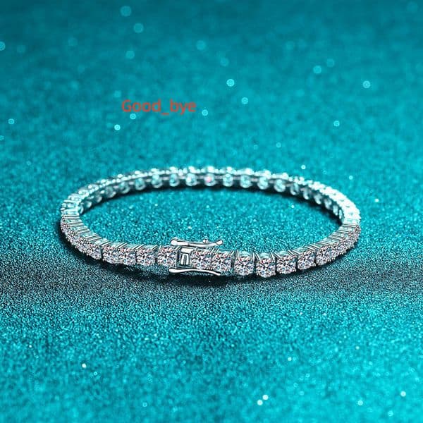 Decoral Wholesale VVS 3mm-5mm Moissanite Iced Out Tennis Bracelet 925 Sterling Silver Sparkling Moissanite Tennis Bracelet Chain