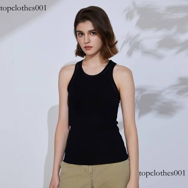 K2268L Luxury Women's Clothing Famous Brand Summer Ladies Clothes High Quality Elastic Cotton Vest Solid Shenzhen
