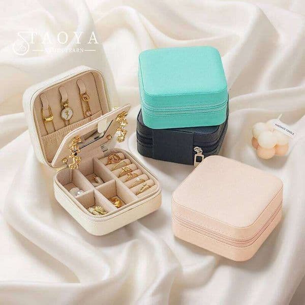 New Portable Mini Storage With Artificial Leather Zipper Design Waterproof/Dustproof Exquisite Gift Box for Jewelry