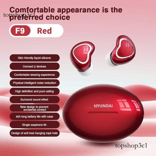 Choice HYUNDAI F9 Mini TWS Wireless Earphones Bluetooth 5.4 Headphones HD Stereo Call For Sport Game Music