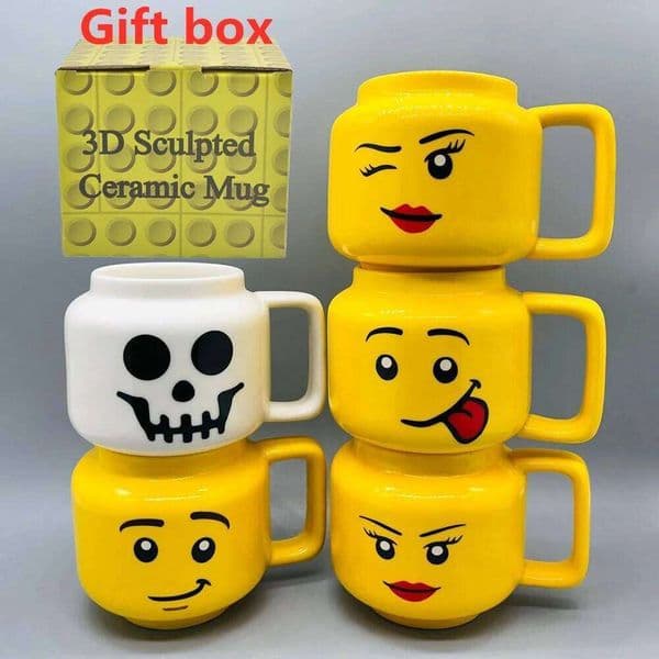 Cute Cartoon 250ML Mug Cups Ceramic Coffee Milk Tea Drinkware Impish Expression Pattern for Couple Friend Christmas gifts Travel 25M1229