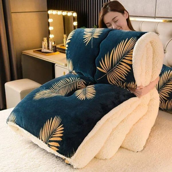 Bestseller Plaid Super Thick Warm Blankets for Winter Autumn Milk Fleece Thicken Warmth Sleeping Blanket Soft Fluffy Comforter Quilt Duvet ddmytues