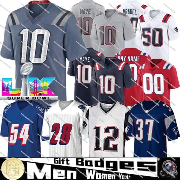 38 Rhamondre Stevenson jersey 14 Jacoby Brissett 2 K.J. Osborn patriotes Football Jersey Tyquan Thornton 77 Chukwuma Okorafor 64 Robinson Onwenu jersey