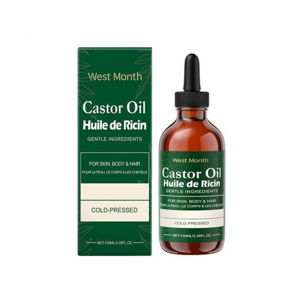 WEST MONTH Castor Essential for Eyelashes Eyebrows Hair Skin Moisturizing Lightweight Multi-effect Care Oil