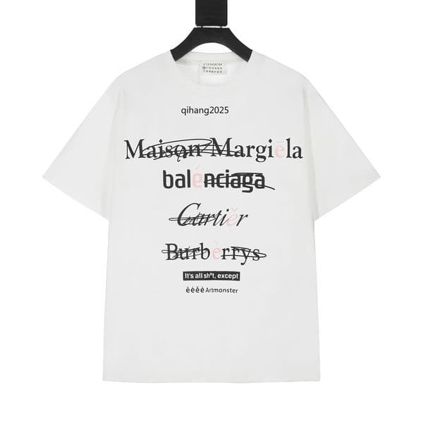 25ss Margela shirt designer T-shirt luxury MM6 digital pattern round neck fashionable T-shirt casual and comfortable hip-hop street style Margela clothing 7018