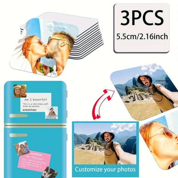 3pcs Customized /Pattern Refrigerator Magnets Personalized Po Refrigerator Magnets High-end Refrigerator Po Magnets 251225BJ