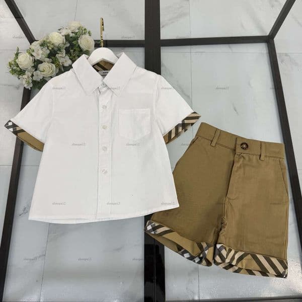 Luxury baby Shirt set Summer tracksuits kids designer clothes Excellent ventilation performance Short-sleeved shirt and shorts A156X05N036
