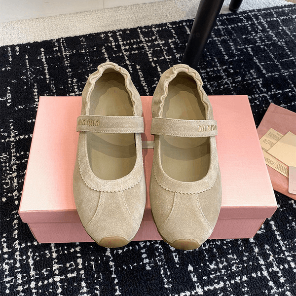 Paris designer Ballet Flats suede shoes Ballet Shoes Womens brands Ladies Slip on Ballerina Round Toe Ladies Dress Shoes leather sofa Shoes
