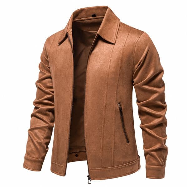 WOZK autumn and winter new style lapel jacket men's trendy men's jacket outdoor men's suede jacket