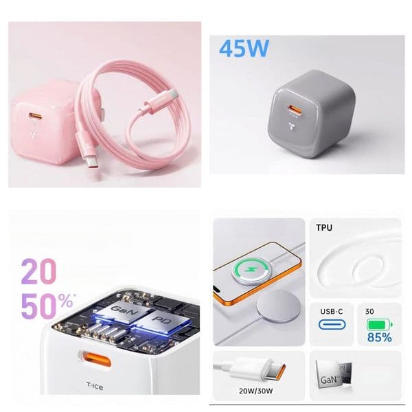 6A 66W Super Fast EU US Wall Charger For i17promax 16promax Magic Type C Charging USB Cable Braided USB C Cable 60W Type C Fast Charger