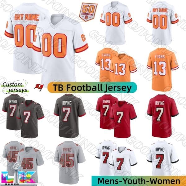TampaBay BuccaneersS Jersey #6 Baker Mayfield Mike Evans Egbuka #7 Bucky Irving Chris Godwin McMillan Brady Winfield Jr Heck Wirfs Diaby White Tucker Football Jerseys
