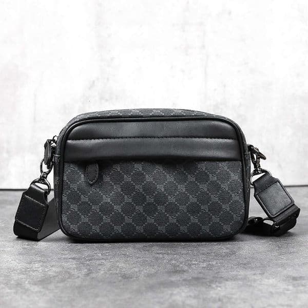 Fashion Trendy Messenger Single Plaid Crossbody Casual Business Leather Men S Small Shoulder Bag High Quality Luxury Bag