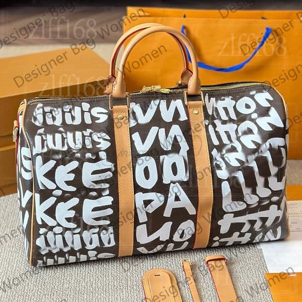 Designer Coated Canvas Travel Bag for Luggage Luxury Brand Letter Pattern Embroidery Men's Travel Bag Women's Outdoor Airport Travel Bag Handbag