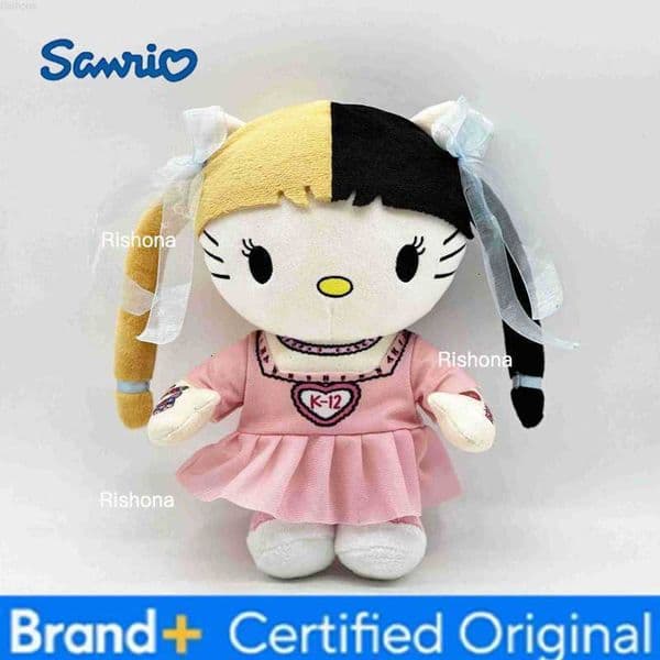 Sanrio New Hello Kitty Melanie Martinez Plush Doll with Pink Dress Plushies Stuffed Toys Boys Girls Fans Collect Gifts 25cm H251229