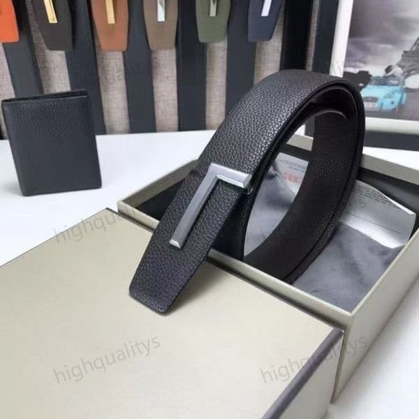 High Quty Belts T Letter Genuine Belt Jeans Formal Cowskin Blk Waist Strap 4cm Men Reversible belt with S260528