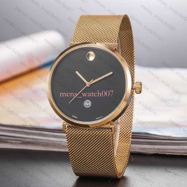 AAA Movadoly watch movadowatch Women men watch Luxury Gold Watch 3-Niddles Designer Wristwatches Swiss Quartz Movement Sappire Stainless Steel Leather 545