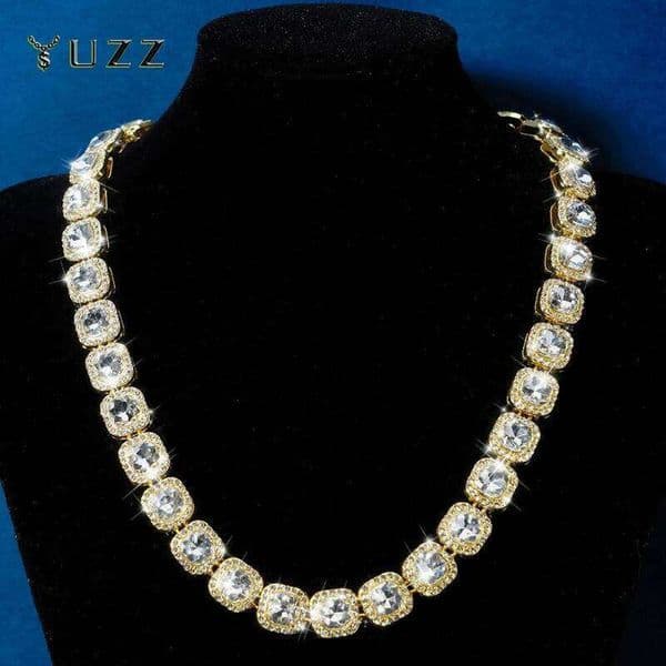 Paved Crystal Heart 13mm Cuban Link Necklace for Women Hip Hop Iced Out Round Square Tennis Chain Bracelet Jewelry Free delivery