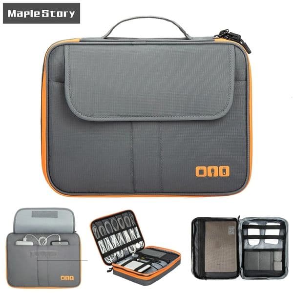 Portable Digital Storage Pouch Charger Data Cable USB Bag Organizer Waterproof Electronic Accessory Storage Bag Travel Cable Bag 251224