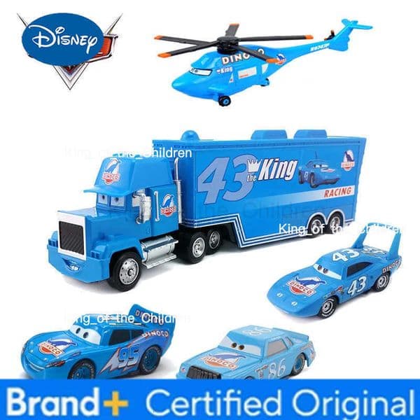 Disney Pixar Cars 2 3 Toy Car Set Blue Dinosaur DINOCO King Lightning McQueen Helicopter 155 Metal Diecasts Boys Toys Vehicles H251229