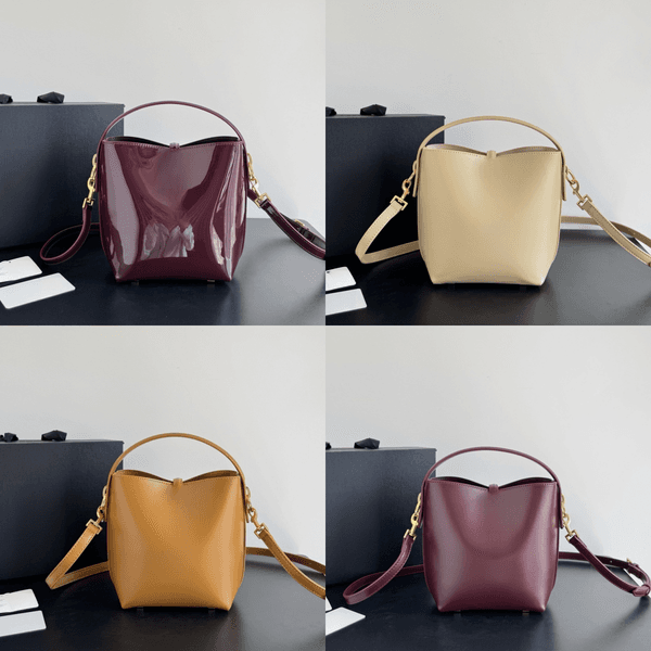 Designer bag Shoulder Bags mini tote bag bucket bag Lacquer leather crossbody women handbag beach bag travel lady party evening bag Elegant Handheld Bucket Bag red