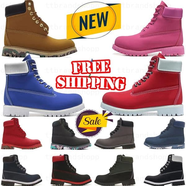 size 36-45 designer men women boots wheat black white brwon grey pink red army green blue Ankle booties mens trendy booties winter shoes
