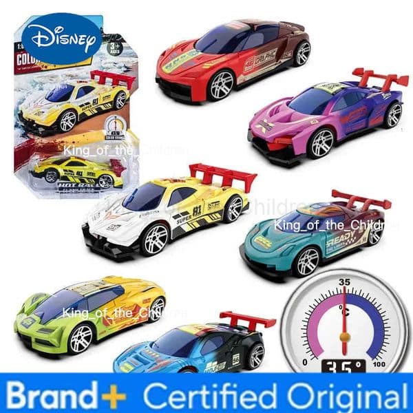 Disney Alloy Car Model Toys for Kids 164 Temperature Sensitive Color Changing Mini Racing Car Inertia Pull Back Cars Boy Birthday Gift H251229