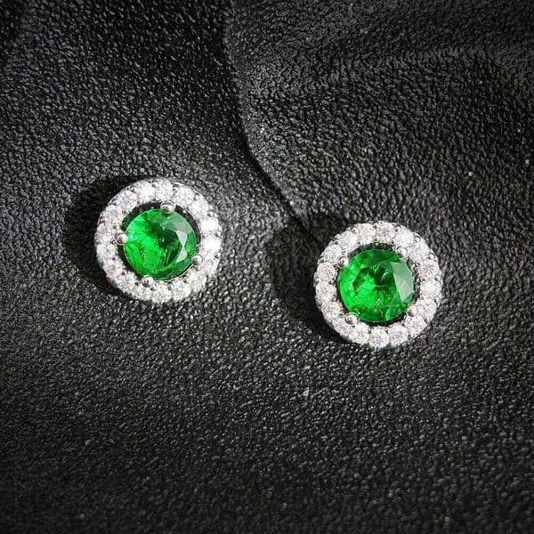 Moonso Trendy Green Rosegold Color Korean Zircon Stud Earrings for Wedding Women Girl Party Lady's Gift Jewelry E232