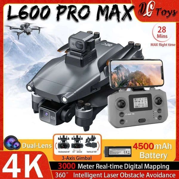 L600 Pro/L600 Pro Max 4K Professional Drone 3-Axis Gimbal RC Quadcopter 3Km Flight Mini Dron Smart Obstacle Avoidance Aircraft