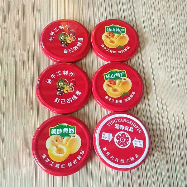 Purchase, please consult the manufacturer for customized printed canned food grade 82 model circular high-quality tinplate metal screw cap hanging ear cap