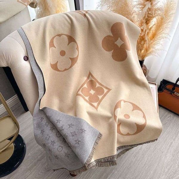 Color-Block Big Brand Classic Style Star Imitation Cashmere Scarf For Women Xiaohongshu Internet Celebrity Live Streaming Shawl Fashion Versatile