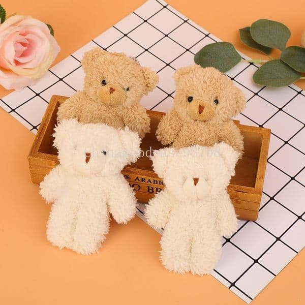 Cute Blush Bear Doll Keychain Soft Stuffed Toy Animal Bear Plush Doll Key Chain Girl School Bag Pendant Birthday Gift