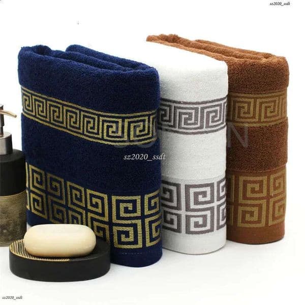 Thickened cotton bath towel increases water absorption, adult solid color, gold silk, soft and skin friendly surface