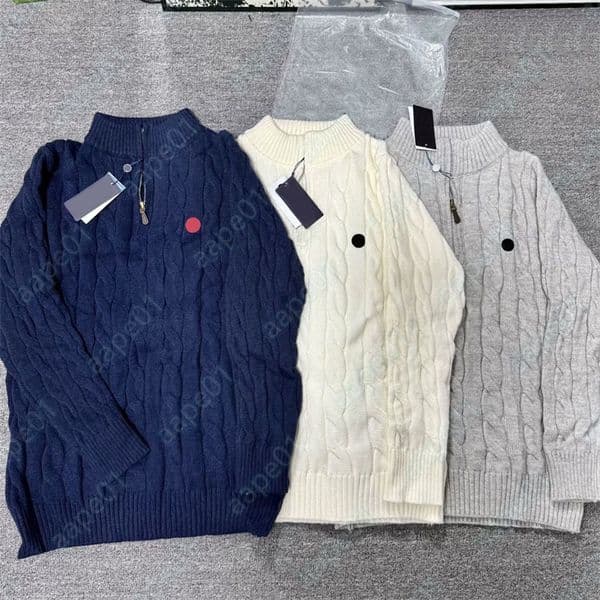Designer Mens Sweaters Wool Casual High Quality Pull Half Zip Women Hoodie Polo Jacket Winter Long Sleeve Sweater Pullover Size S-2XL