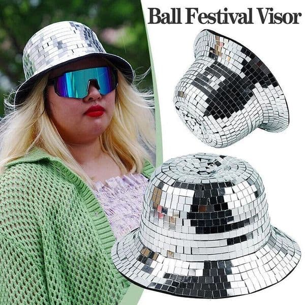 Classic Club Bar Party Cap Glitter Mirror Bucket Hat Disco Ball Helmet Glitter Full Glass Reflective Full Sequin Party Hats 251230