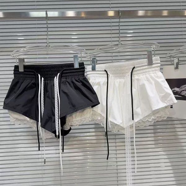 Shorts Woman Summer White Korean Fashion Harajuku Balloon Skirt Short Clothing Y2k Black Bloomer Womens 251229