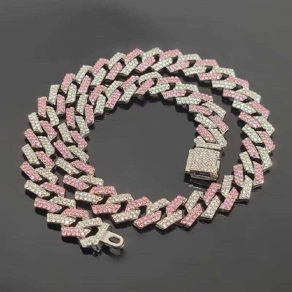 Fashion Gold Collar Cuban Accessories Full Hip Hop Iced Set Miami Men's and Women's Necklace Bracelet Free delivery