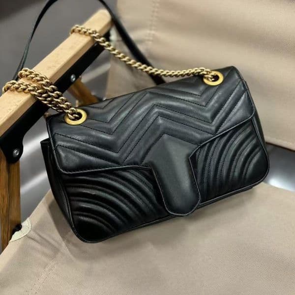 luxury crossbody Bag medium designer sacoche free shipping women shoulder clutch marmont fashion metallic handbag chain wallet brand envelope purse black sac luxe