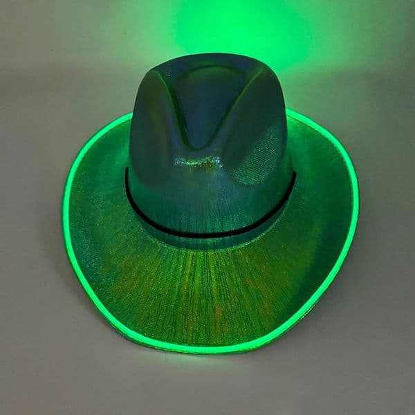 Luminous Green Cap Glowing LED Cowboy Cowgirl Hat Men Women Birde To Be Party Supplies Light Up Irish Hat Festival Costume 251230