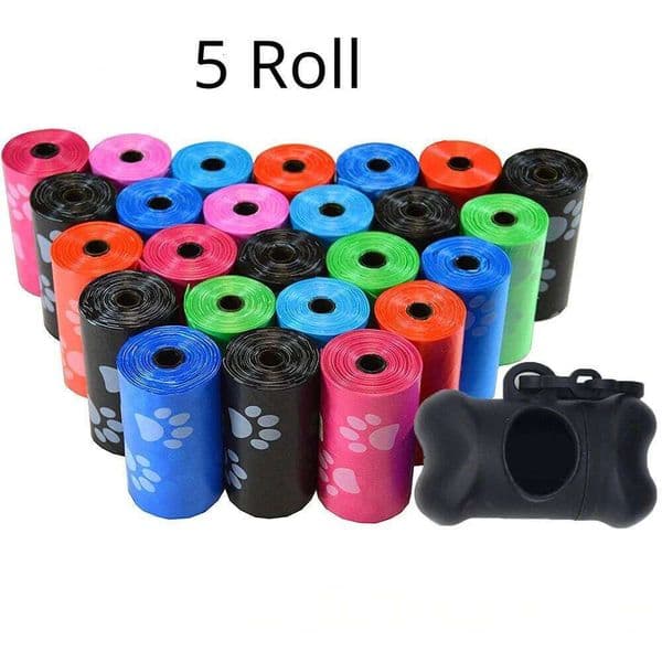 Solid Color Printed Pet Garbage Clean Dog Walking Portable Poop Bag For Dogs Litter and Housewife Bags 25N1230