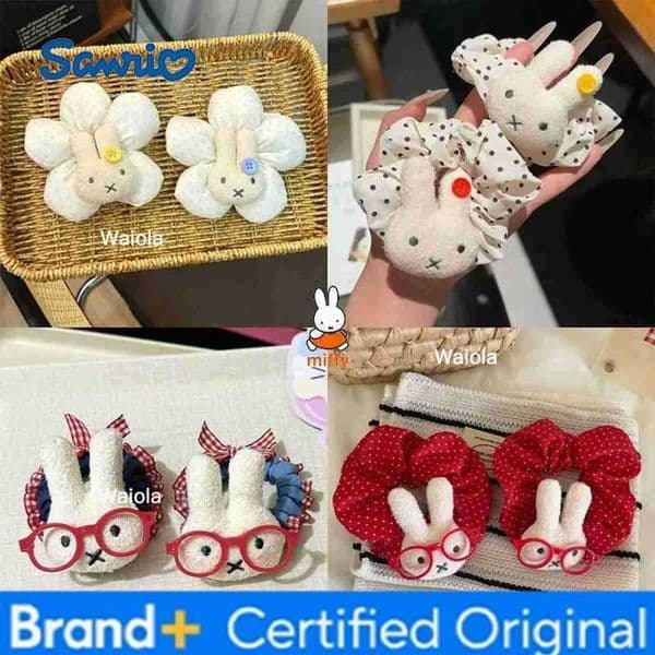Sanrio Miffy Kawaii Cartoon Doll Hair Band Cute Rabbit Hair Tie and Hair Accessory Sweet Girls New Style Hair Accessory Gift for Friend H251230