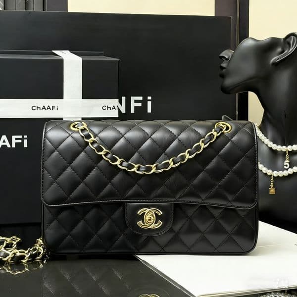 Designer Bag Luxury Shoulder Bag High-Quality Sheepskin Caviar Diamond Pattern Metal Chain Women's Fashion Bag Evening Bag Classic Solid Color Wallet Golden Ball 10A