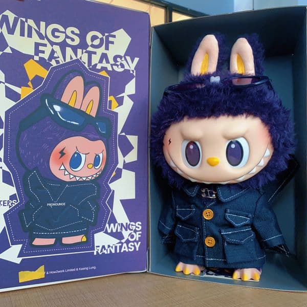 LABUBU PRONOUNCE WINGS of FANTASY PVC Vinyl Plush Doll Removable Glasses Animal QIAOWANTONG